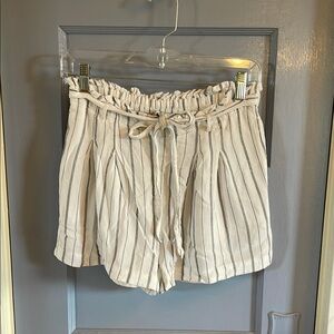 Striped White Women's Shorts